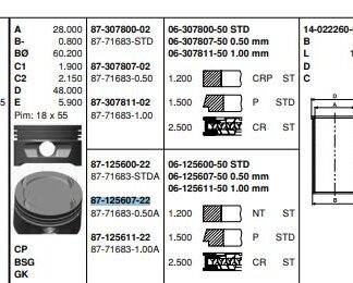 MOTOR PISTON SEGMAN KOMPLE 0,50 (79,50MM) ASTRA F VECTRA B TIGRA A ASTRA G CORSA B X16XEL Z16XE