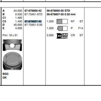 PISTON SEGMAN Z12XEP CORSA C 050