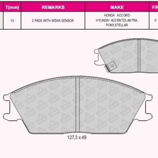 ON FREN BALATASI HYUNDAI ACCENT 1995-2005 GETZ 2002-> EXCEL 1990-1994
