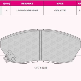 ON FREN BALATASI HONDA ACCORD 2.0 90-98 CR-V 95->