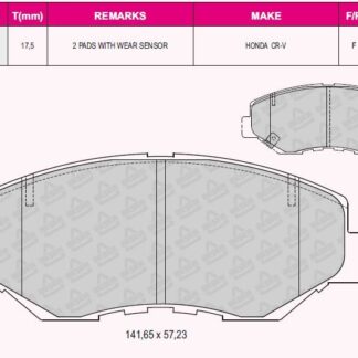 ON FREN BALATASI HONDA CIVIC X FC KASA 1.6 2016-> CRV 2002-2006 ACCORD CL7 CL8 2003->
