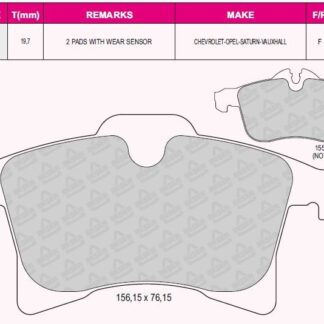 ON FREN BALATASI ASTRA H – MERIVA A – MERIVA B – ZAFIRA B – CORSA C – COMBO C Y17DT Z17DTH