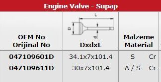 SUBAP TAKIMI FABIA FELICIA II COMBI 1,4 8V (AEE AEF AMD AME AMG AQV AQW AZE) / (8 SUBAP)