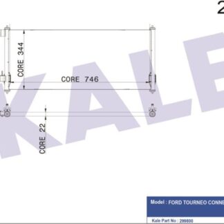KLİMA RADYATÖRÜ FORD TRANSIT CONNECT (V227) 1.8 1.8DI 1.8TDCI 1.8TDDI 02<13 (MT) [BRAZING AL/AL] [747X360X22]
