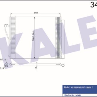 KLİMA RADYATÖRÜ BMW 7 ACTIVEHYBRID 750İ 760İ 08=> – ALPINA B6 4.4 14=> (AT/MT) KURUTUCU İLE [BRAZING AL/AL] [582X501X16]