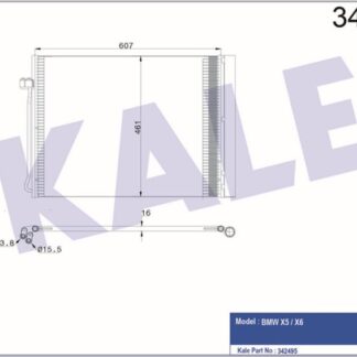 KLİMA RADYATÖRÜ BMW X5 (E70,F15,F85) X6 (E71,E72,F16,F86) 25D 3.0D 40D 48İ 07<13 KURUTUCU İLE [BRAZING AL/AL] [587X461X16]