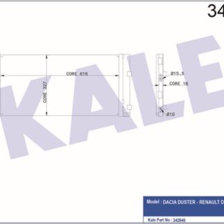 KLİMA RADYATÖRÜ DUSTER 1.6 16V 1.5 DCI 10 + (MT) KURUTUCU İLE [BRAZING AL/AL] [616X327X16]