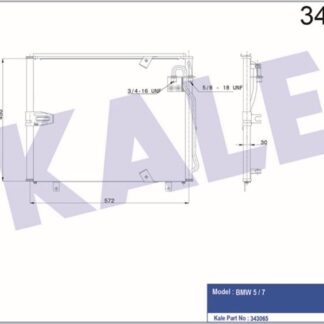KLİMA RADYATÖRÜ BMW 5 (E34) 89<97 7 (E32) 86<94 KURUTUCUSUZ [BRAZING AL/AL] [572X450X30]