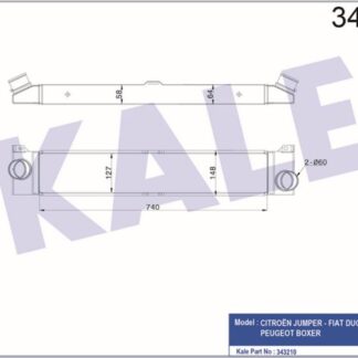 TURBO RADYATÖRÜ PEUGEOT BOXER – CITROEN JUMPER – FIAT DUCATO 2.2 2.3 3.0D 06=> [BRAZING AL/AL] [740X127X58]