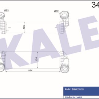 TURBO RADYATÖRÜ BMW X5 (E70,F15,F85) 28İ 35İ 40İ 25D-40D 15=> 3.0D/SD 07 [BRAZING] [524X158X105]