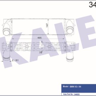 TURBO RADYATÖRÜ BMW X3 (F25) 18İ 20İ 28İ 20D 10=> X4 (F26) 20İ 28İ 20D 14=> [BRAZING] [495X148X76]