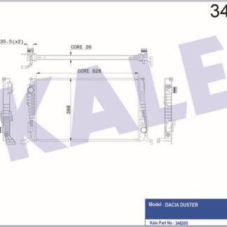 SU RADYATÖRÜ DUSTER 1.5 DCI 10 + (MT) (AC/NAC) [BRAZING] [628X368X26]