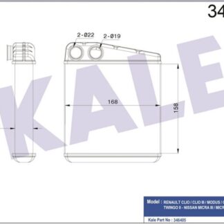 KALORİFER RADYATÖRÜ BRAZİNG CLIO III 05> MODUS 04> / MICRA K12 02> [BRAZING AL/AL] [158X168X32]