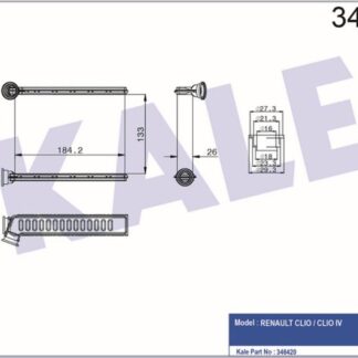 KALORİFER RADYATÖRÜ BRAZİNG CLIO IV 12> / LOGAN II 12> [BRAZING AL/AL] [133X184,2X26]