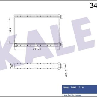 KALORİFER RADYATÖRÜ BMW 1 (E81,E87) 04 3 (E90,E91) 04=> , (E92,E93) 06=> X1 (E84) 09=> [BRAZING AL/AL] [144X254,5X26]