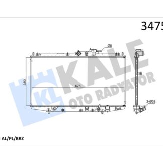 MOTOR SU RADYATORU ACCORD 1,8 2,0 1998 2002 OTOMATIK VITES (F235Z5) / (350X678X16)