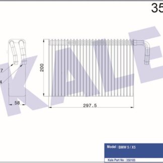 EVAPORATÖR BMW 5 (E39) 00<04 X5 (E53) 00<06 VALF YOK [BRAZING AL/AL] [200X297,5X58]