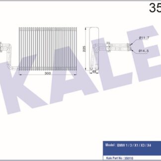 EVAPORATÖR BMW 1 (E81,E82,E87,E88) 3 (E90,E91,E92,E93) X1 (E84) X3 (F25) X4 (F26) 04=> [BRAZING AL/AL] [225X300X48]