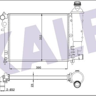MOTOR SU RADYATORU RADYATOR MEKANIK P106 SAXO 1,6 KLIMASIZ MANUEL OLCU: (390*322*23)