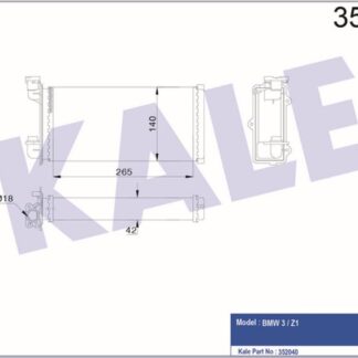 KALORİFER RADYATÖRÜ BMW 3 (E30) 316 316İ 318İ/İS 320İ 323İ 325İ/İX 82<93 Z1 2.5 88<91 [MEKANİK] [265X140X42]