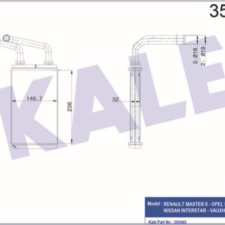 KALORİFER RADYATÖRÜ MASTER II MOVANO NISSAN INTERSTAR 1.9 2.2 DTI 98> [BRAZING AL/AL] [236X146,7X32]