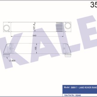 TURBO RADYATÖRÜ BMW 7 (E65,E66,E67) 730D 02<05 – LAND ROVER RANGEROVER 3.0TD 4×4 02<12 (AT) [BRAZING AL/AL] [543X127,7X105]