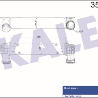 TURBO RADYATÖRÜ BMW 3 (E90,E91,E92,E93) 325D 330D 330XD 04<13 [BRAZING] [510X105X97,6]