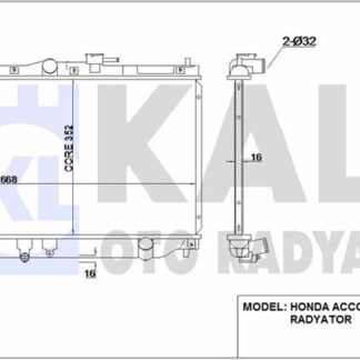 MOTOR SU RADYATORU HONDA ACCORD 1990 1996 ROVER 600 1996 2000 (MANUEL VITES) / (665X355X12)