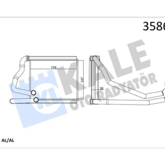 KALORIFER RADYATORU HONDA CITY 09<14 (BORULU) [BRAZING AL/AL] [147X175,9X26]