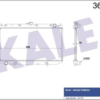 SU RADYATÖRÜ NISSAN PRIMERA 1.6/2.0 16V 96<02 (MT) (AC/NAC) [BRAZING] [360X698X16]