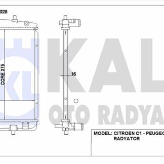 MOTOR RADYATORU P107 C1 DV4TD (1,4HDI 8V) TOYOTA AYGO D4D MANUEL OLCU: (375*328*16)