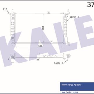 SU RADYATÖRÜ [KL357010 MEKANİK VERSİYONU] OPEL ASTRA F 1.4I 1.6I 1.8I 2.0I 91=> (AT) (AC) (BRAZING] [590X358X32]