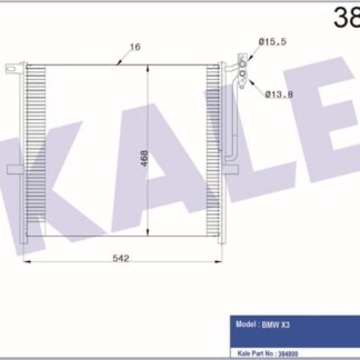 KLİMA RADYATÖRÜ BMW X3 (E83) 2.0İ 2.5İ 3.0İ 04<11 KURUTUCU İLE [BRAZING AL/AL] [522X468X16]