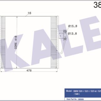 KLİMA RADYATÖRÜ BMW 5 (E39) 520İ 523İ 525TD 525TDS 528İ 535İ 540İ 96<04 KURUTUCUSUZ [BRAZING AL/AL] [458X418X16]