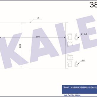 KLİMA RADYATÖRÜ KANGOO 1.5 DCI K9K 05> KURUTUCUSUZ [BRAZING AL/AL] [500X328X16]