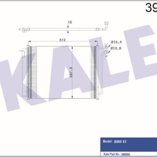 KLİMA RADYATÖRÜ BMW X5 (E53) 3.0D 3.0İ 4.4İ 4.6İS 4.8İS 00<06 KURUTUCU İLE [BRAZING AL/AL] [492X387,3X16]