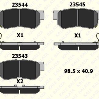 ARKA FREN BALATASI DISK ELANTRA 06-10 / GETZ 02-11 / MATRIX / SANTAFE 01-06 / SONATA 98-05 / SONATA 05-07 / TUCSON 04-08 / SPORTAGE 04-10 / CARENS 06-> / MAGENTIS 04-10