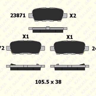ARKA FREN BALATASI NISSAN QASHQAI J10 07-13 XTRAIL 07-13 PARTHFINDER 13-> KOLEOS 08-> JUKE 10->SUZUKI GRAND VITARA 08->