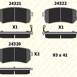 ARKA FREN BALATASI HYUNDAI ACCENT ERA 06> / I20 08>15 / I30 07>12 / IX20 IX35 10> / SONATA 10>14 / KONA 19> / KIA CEED 06>12 / CERATO 08> / RIO 05> / SPORTAGE 04>11 FWD