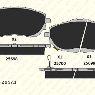 ON FREN BALATASI TOYOTA COROLLA 2013-> AURIS 2012-> 1.33 1.6 BENZINLI 1.4 D4D DIZEL