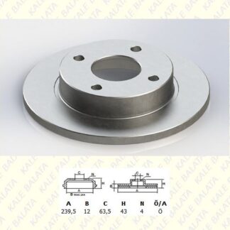 ON FREN AYNASI FIESTA III / IV 89>000 FORD KA 96>00 MAZDA 121 III 96>03 OLCU : (240 X 12×4B)