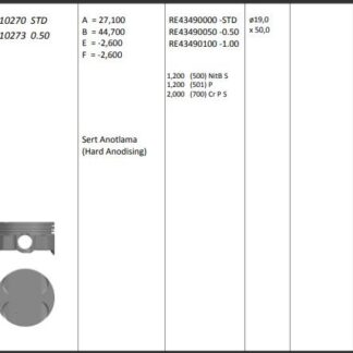 MOTOR PISTON+SEGMANI STD.( RIKEN ) 79,00mm ŞAPKALI CRUZE RP 00-011 J300 1.6L 16V 10-> R 4 PETROL-1598 CM³ (109 BG) 82KW