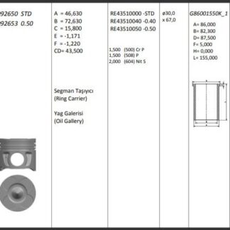MOTOR PISTON+SEGMANI ( RIKEN ) 83,00+STDmm CAP FREEMONT ASTRA J INSIGNIA 2.0 CDTI 16V ZAFIRA MK III 2.0 CDTI DOBLO 2.0 JTD ALFA ROMEO CHRYSLER LANCIA SAAB VAUXHALL HOLDEN 198 A5.000-A Y Z 20DT C H J L-939B 5.000 940A 5.00 4 SIL. DIZEL 1956 CC-81-125 KW 116-170PS 16,5:1