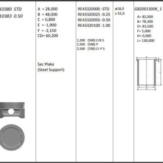 MOTOR PISTON+SEGMANI ( RIKEN ) 79,00+STDmm CAP ASTRA CORSA TIGRA ZAFIRA VECTRA X16XE-X16XEL 4SIL. BENZINLI 1598 CC-74 78 KW (101-106 PS)-10,5: