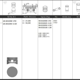 MOTOR PISTON+SEGMANI ( RIKEN ) 79,00+STDmm CAP VECTRA 1.6I 16V ASTRA 1.6I MERIVA 1.6I 16V ZAFIRA 1.6I 16V Y16 XE-Z16XE 4SIL. BENZINLI 1598 CC-74 KW (101 PS)
