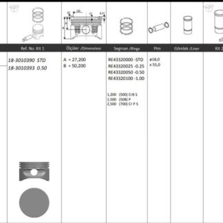 MOTOR PISTON+SEGMANI ( RIKEN ) 79,00+0,50mm CAP VECTRA 1.6I 16V ASTRA 1.6I MERIVA 1.6I 16V ZAFIRA 1.6I 16V Y16 XE-Z16XE 4SIL. BENZINLI 1598 CC-74 KW (101 PS)