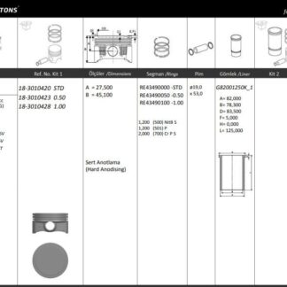 MOTOR PISTON+SEGMANI ( RIKEN ) 79,00+1,00mm CAP CORSA D 1.6I TURBO 16V ASTRA H-J 1.6I 16V INSIGNA 1.6I TURBO 16V A16/Z16 LEL/LER/LET EURO 5 4 SIL. BENZINLI 1600 CC-132KW (180 BG)