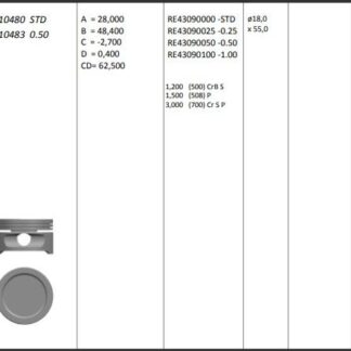 MOTOR PISTON+SEGMANI ( RIKEN ) 79,05+0,50mm CAP ASTRA II 1.6 I KAT CORSA KADETT VECTRA ASCONA C16NZ-X16SZR-E16NZ-X16SZ-GLBH 1.6 LZ R 4 BENZIN, 1598 CM³-55 75 KW (75 102 PS)-8,6:1-EN