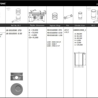 MOTOR PISTON+SEGMANI ( RIKEN ) 84,80+0,50mm CAP ASTRA KADETT OMEGA VECTRA 18E-18SV R 4 BENZIN, 1796 CM³-63 85 KW (86 115 PS)