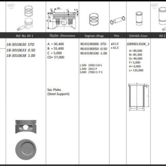 MOTOR PISTON+SEGMANI ( RIKEN ) 86,00+0,50mm CAP OMEGA KADETT ASCONA VECTRA LE MANS 2,0 ESPERO 2,0 FRONTERA 20NE-C20NE R 4 BENZIN, 1998 CM³-85 95 KW